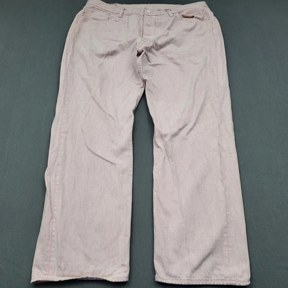 Levis 501 Original Mens Straight Leg Button Fly Pink Denim Jeans‎ 40x30